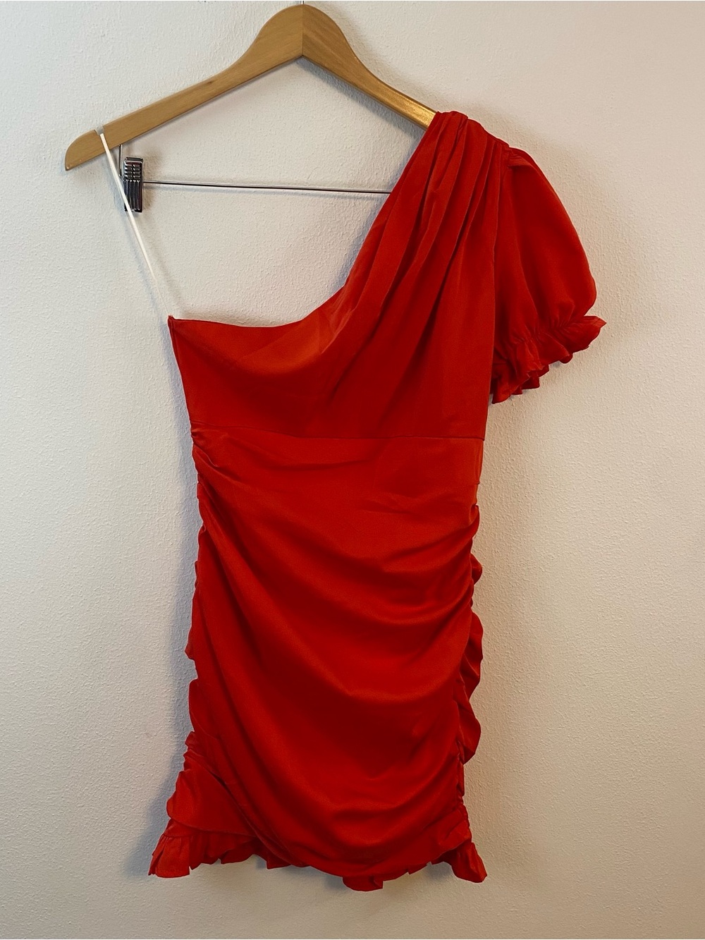 Hello Molly NWT Red One Shoulder Ruffle Mini Dress Womens‎ 4